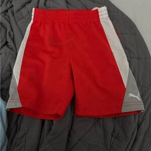 Puma Kids Red and Gray Athletic Shorts
